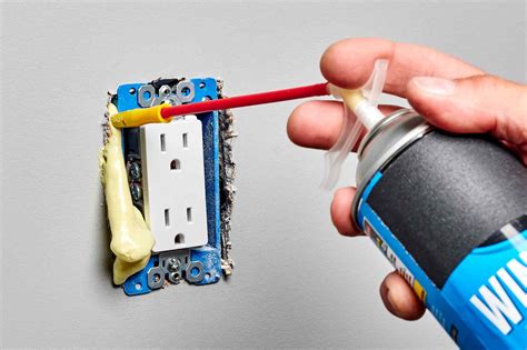 spray foam around electrical outlets